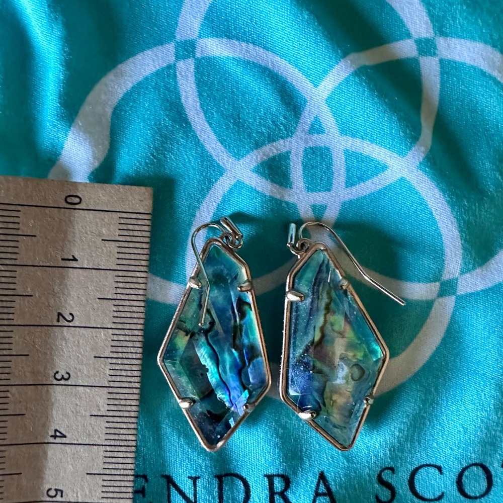 Kendra Scott Rosegold Blue Abalone Drop Earrings